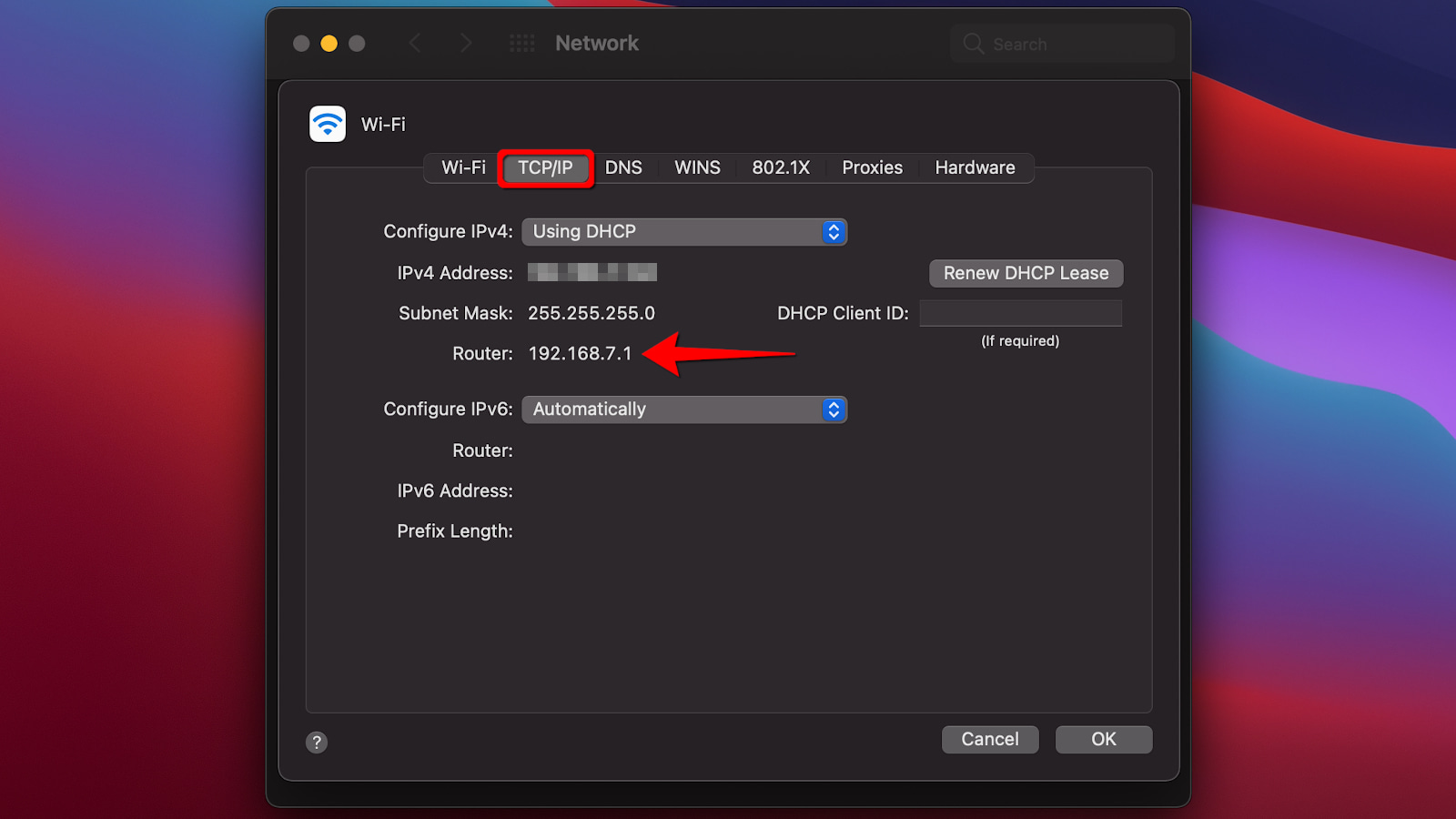 how do i find my router's ip address mac