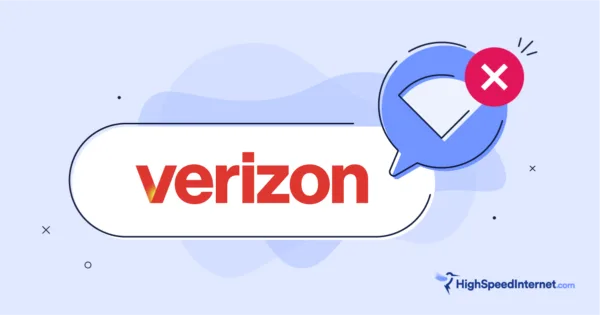 Verizon logo with internet outage icon