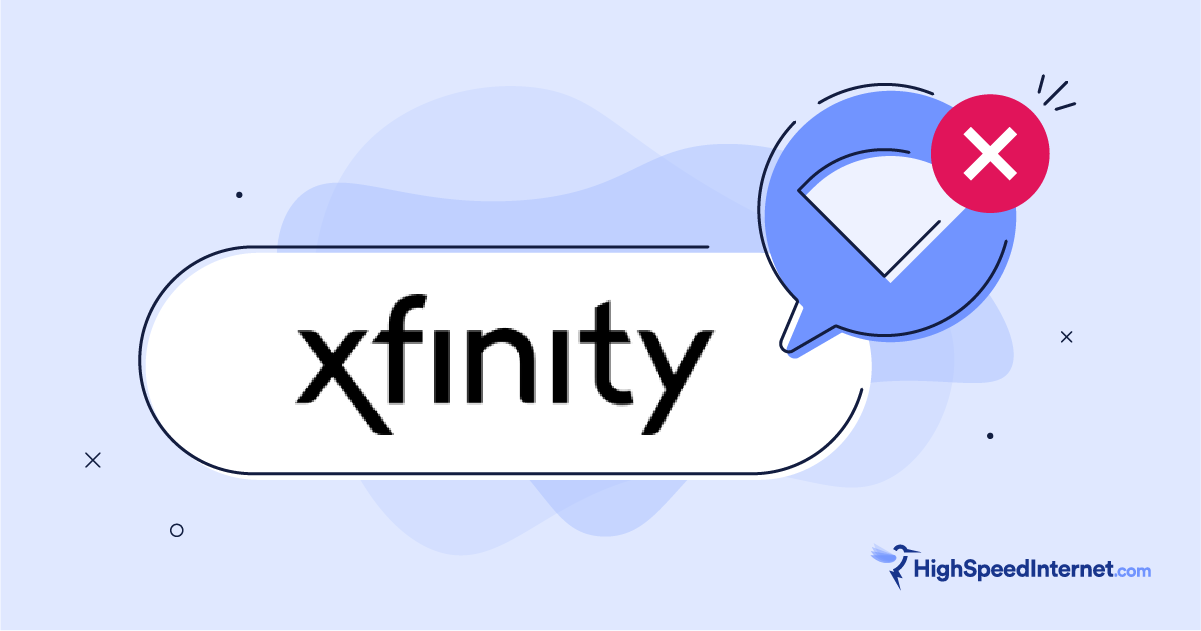 Xfinity logo with internet outage icon