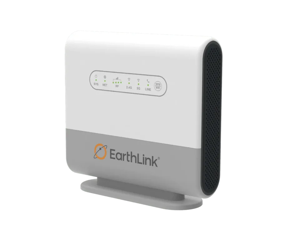 image1 EarthLink Wireless Home Router showing connections status with a series of green lights.