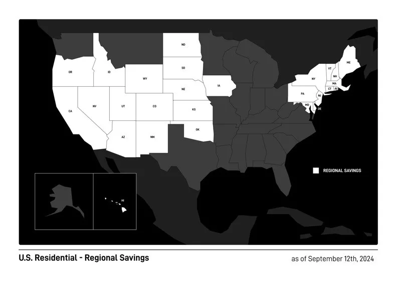 Regional Savings availability map for Starlink customers