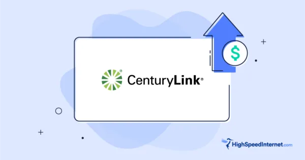 CenturyLink logo with illustrated icon of arrow pointing up with dollar sign overtop to communicate CenturyLink price hikes