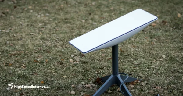 Photo of Starlink dish outside on grass