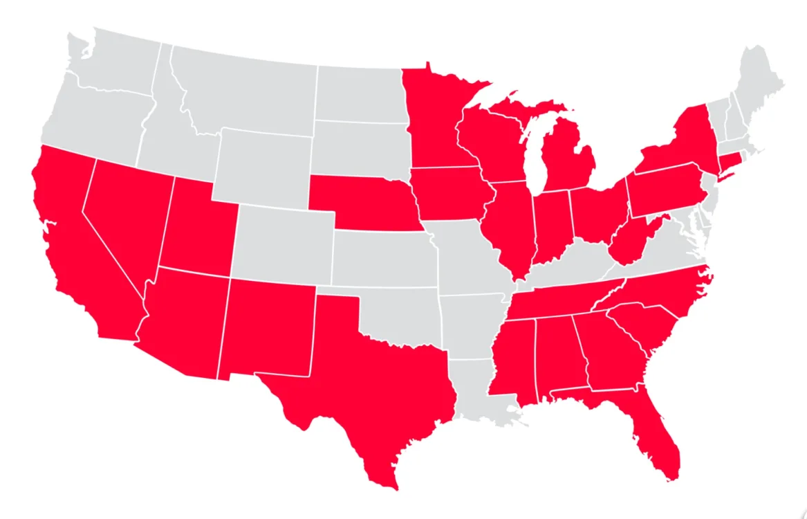 States offering Frontier service