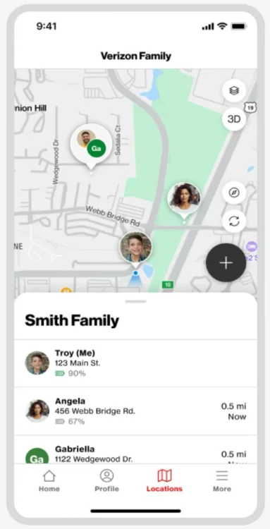 Screenshot of Verizon Family app from the App Store. Sourced from Verizon and is property of Verizon.