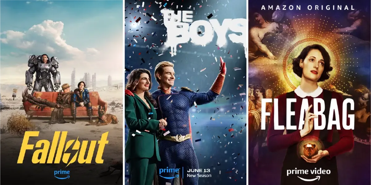 Amazon Prime advertisement for Fallout, The Boys, and Fleabag originals