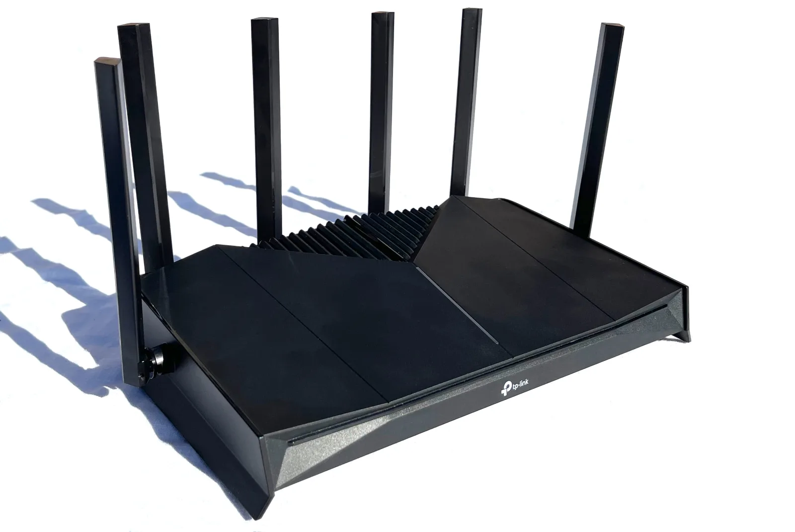 Side view of TP-Link Archer GE400 router