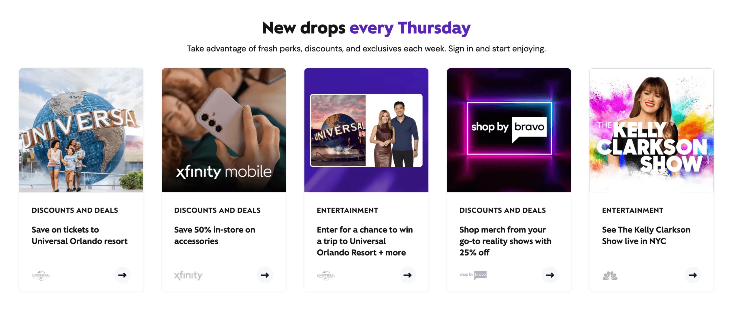 xfinity-perks Screenshot of Xfinity membership perks menu