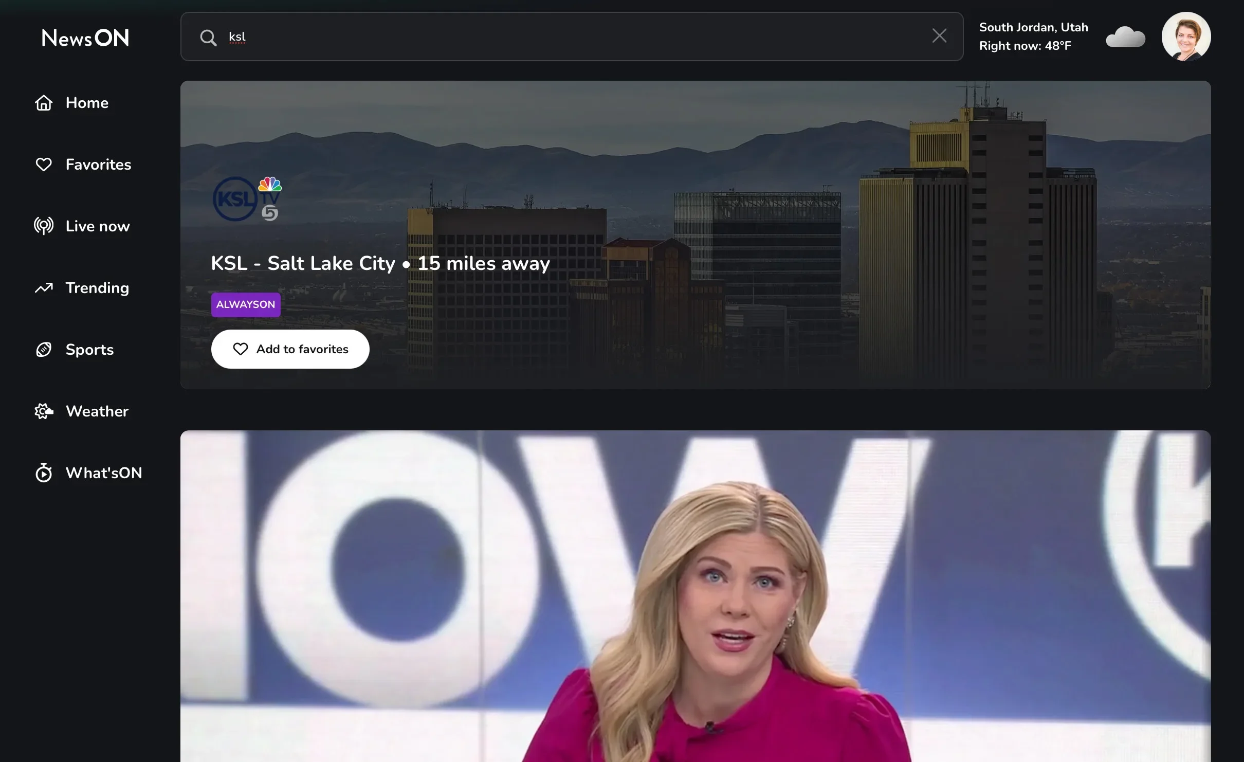 Screenshot 2026-02-26 at 10.33.23 AM Screenshot of local broadcast on NowON local news app