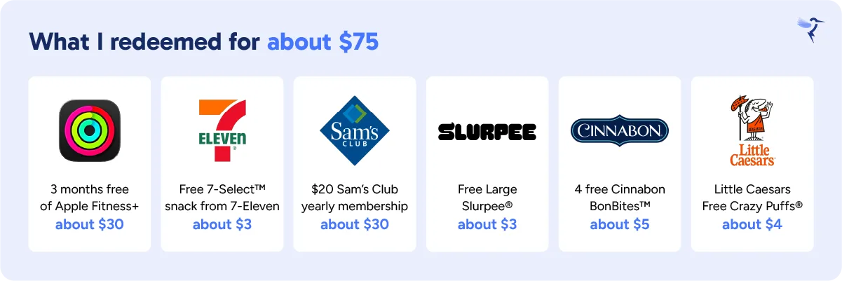 T-Mobile Tuesday offerings from brands including Apple Fitness+, 7-Eleven, Sam's Club, Slurpee, Cinnabon, and Little Caesars