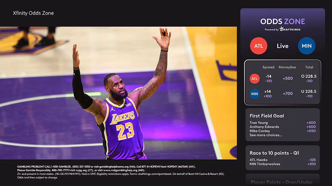 Xfinity Odds Zone