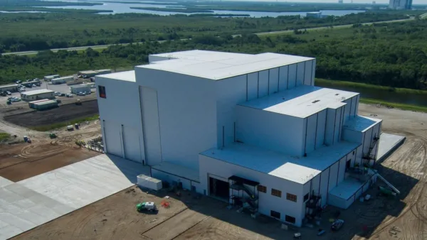 Amazon Leo satellite processing facility in Florida. Image courtesy of Amazon.